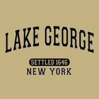 Lake George New York Settled 1646 Arched Varsity Black T-Shirt