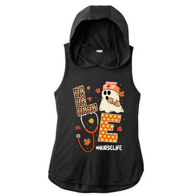 Love Ghost Nurse Life Halloween Costume Fall Scrub Top Meaningful Gift Ladies PosiCharge Tri-Blend Wicking Draft Hoodie Tank