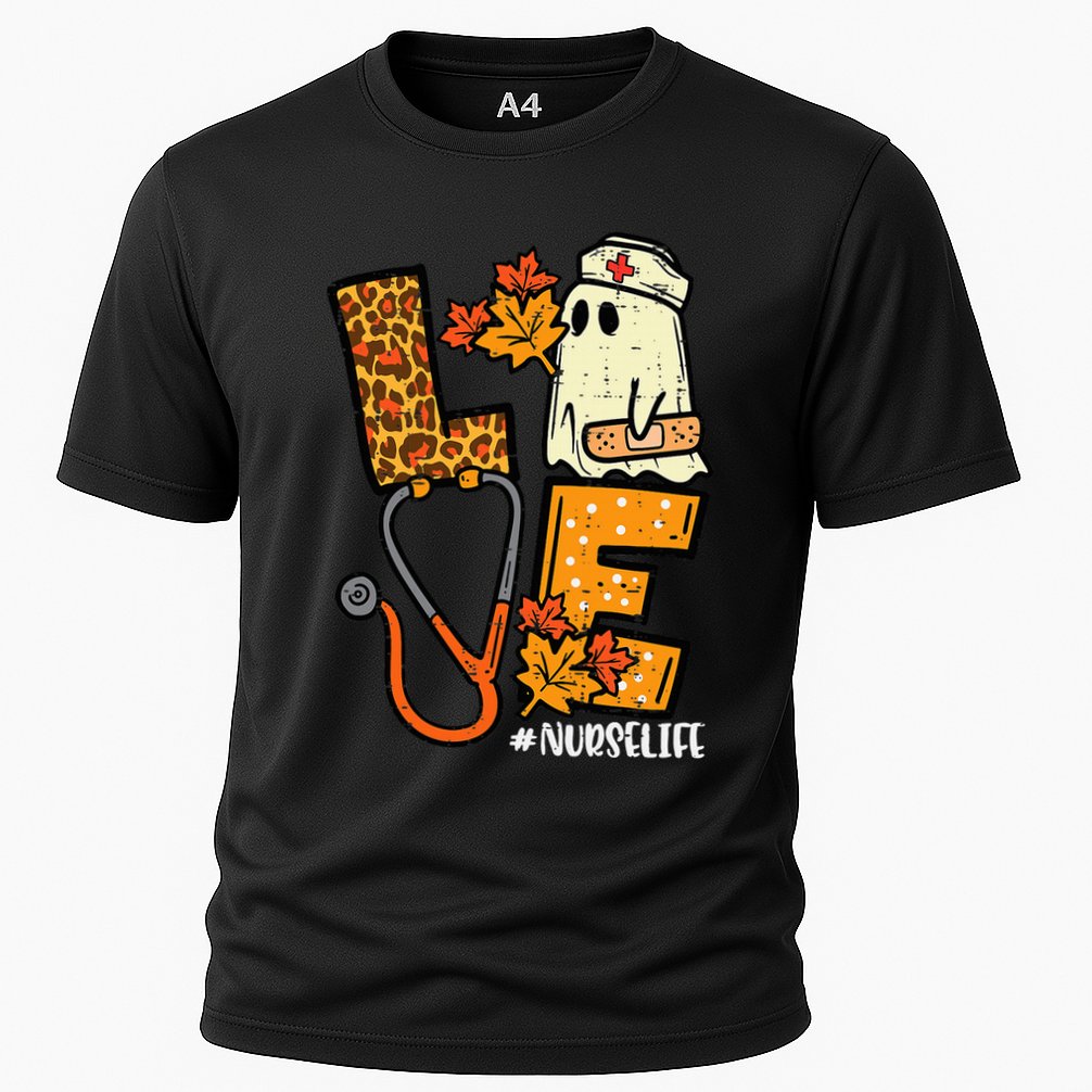 Leopard Ghost Nurse Halloween Costume Fall Performance Shirt