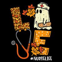 Leopard Ghost Nurse Halloween Costume Fall Cooling Performance Long Sleeve Crew