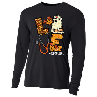 Leopard Ghost Nurse Halloween Outfit Autumn Cooling Performance Long Sleeve Crew