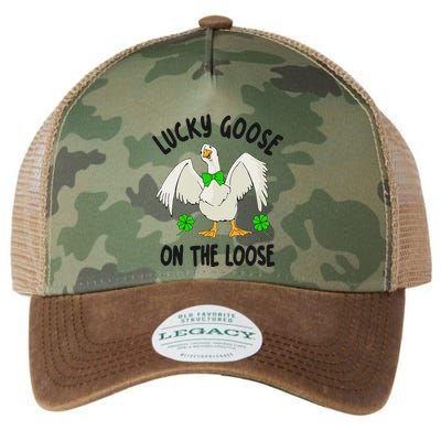 Lucky Goose On Duck The Loose St Patricks Day Lucky Shamrock Legacy Tie Dye Trucker Hat