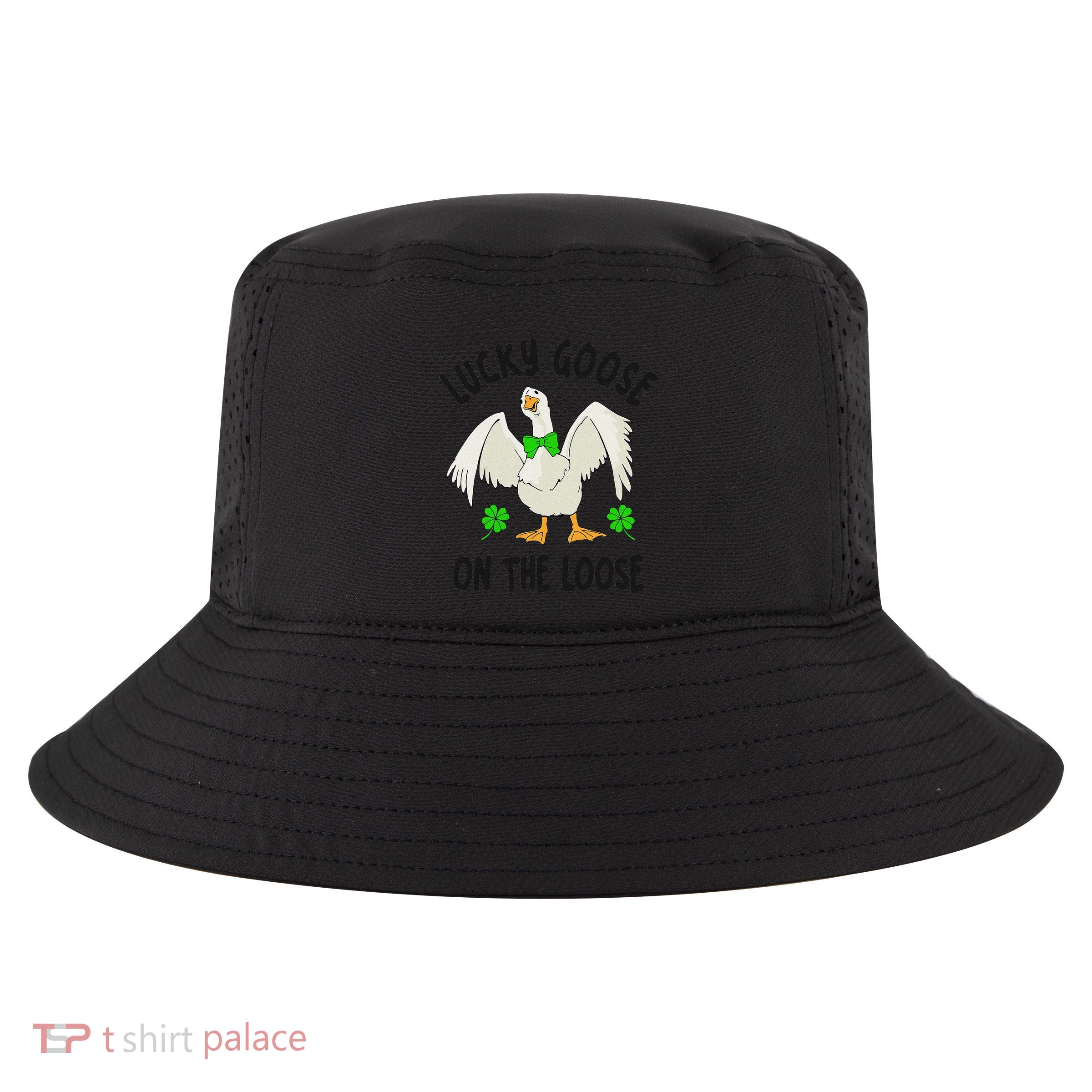 Lucky Goose On Duck The Loose St Patricks Day Lucky Shamrock Cool Comfort Performance Bucket Hat