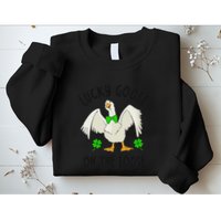 Lucky Goose On Duck The Loose St Patricks Day Lucky Shamrock Sweatshirt
