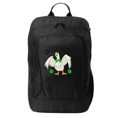 Lucky Goose On Duck The Loose St Patricks Day Lucky Shamrock City Backpack