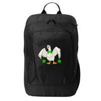 Lucky Goose On Duck The Loose St Patricks Day Lucky Shamrock City Backpack