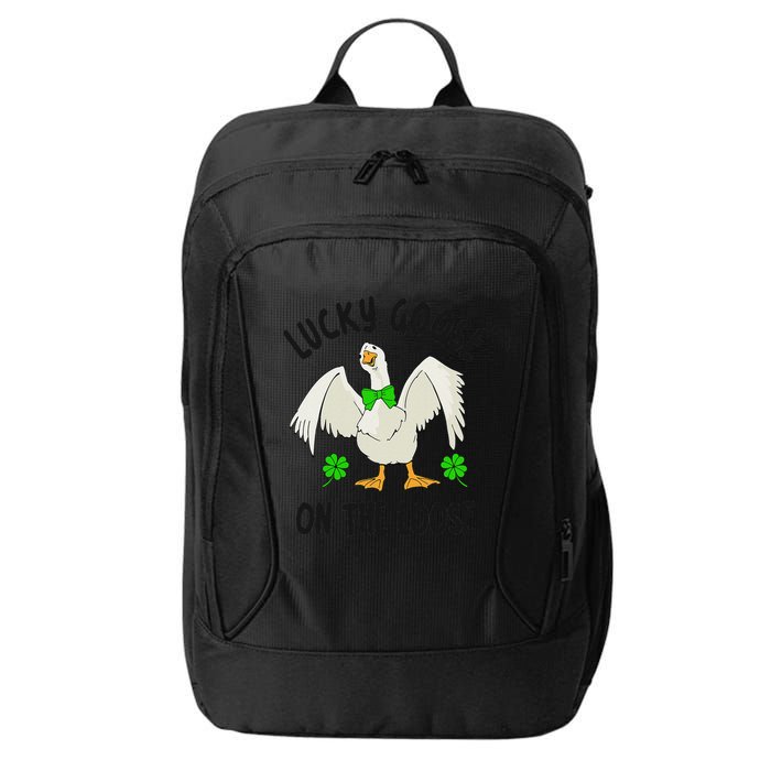 Lucky Goose On Duck The Loose St Patricks Day Lucky Shamrock City Backpack