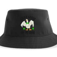 Lucky Goose On Duck The Loose St Patricks Day Lucky Shamrock Sustainable Bucket Hat