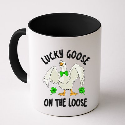 Lucky Goose On Duck The Loose St Patricks Day Lucky Shamrock Mug