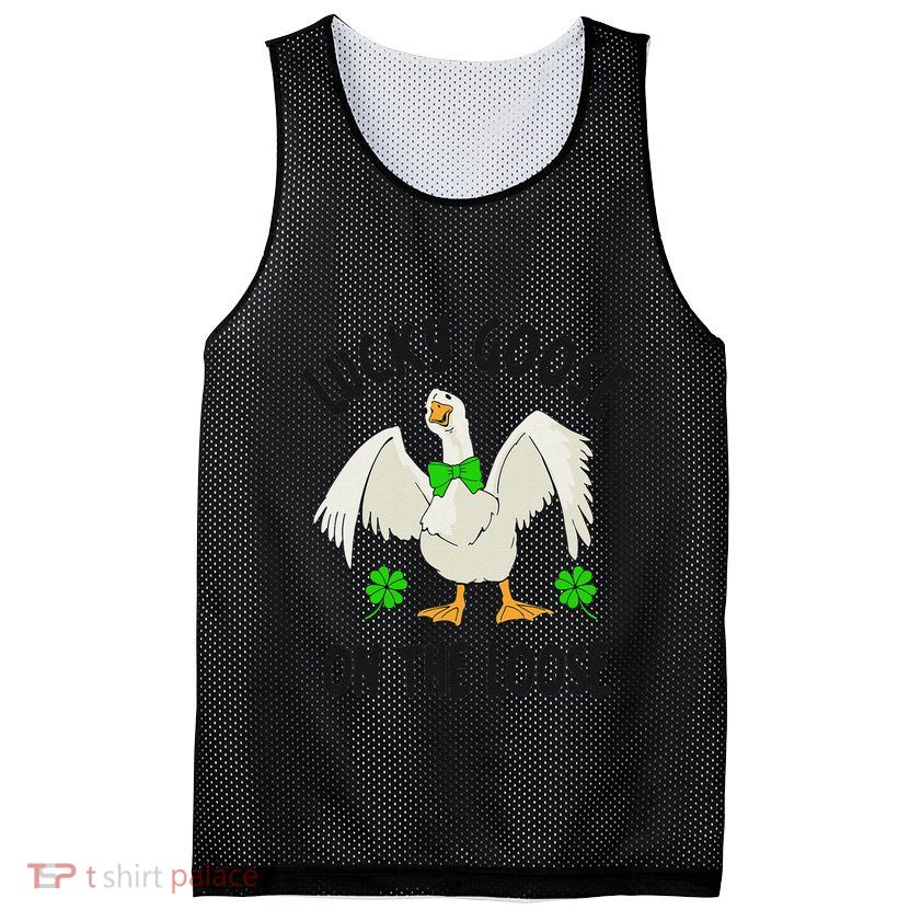 Lucky Goose On Duck The Loose St Patricks Day Lucky Shamrock Mesh Reversible Basketball Jersey Tank