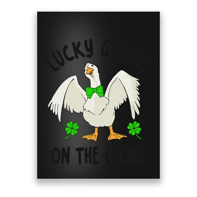 Lucky Goose On Duck The Loose St Patricks Day Lucky Shamrock Poster