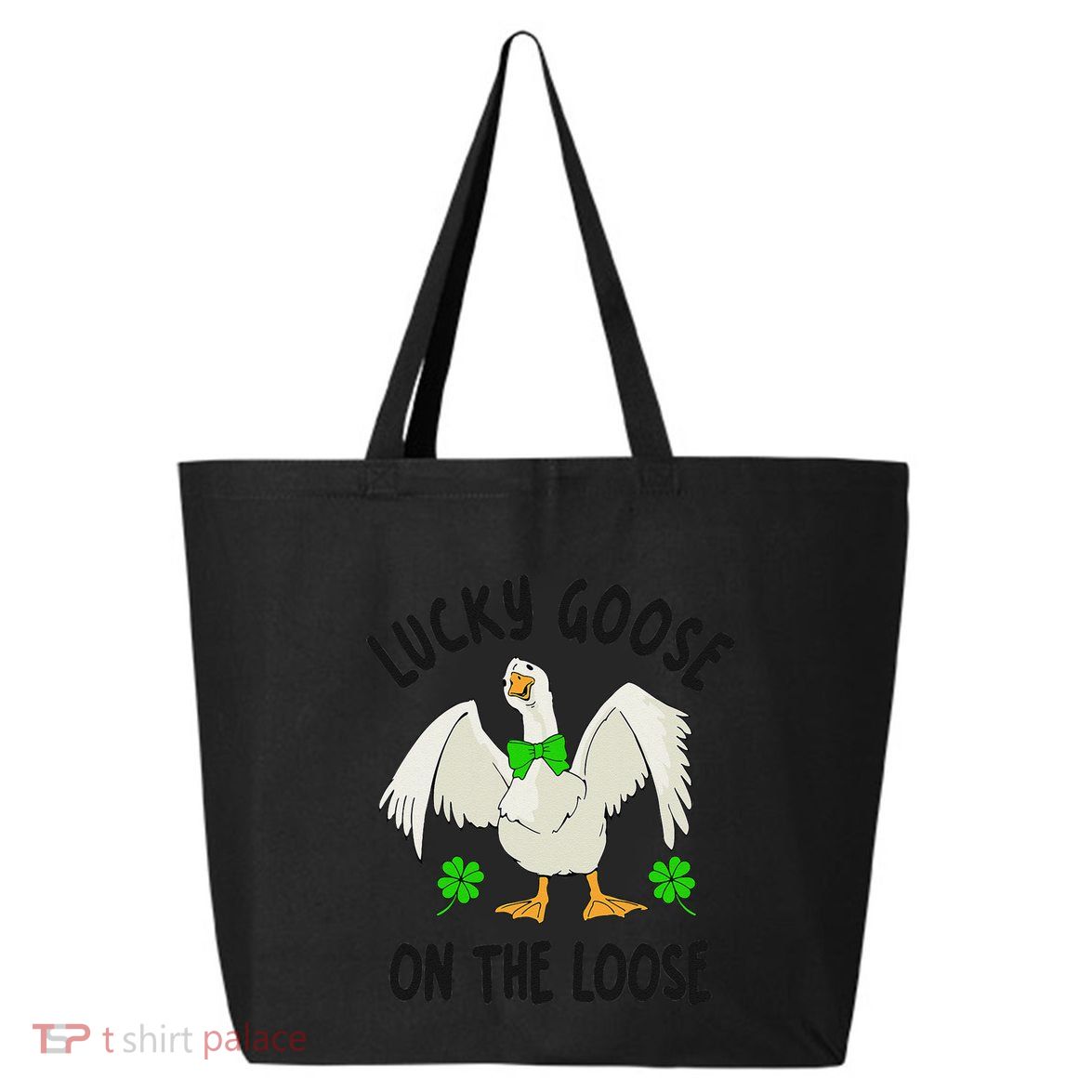Lucky Goose On Duck The Loose St Patricks Day Lucky Shamrock 25L Jumbo Tote