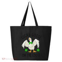 Lucky Goose On Duck The Loose St Patricks Day Lucky Shamrock 25L Jumbo Tote