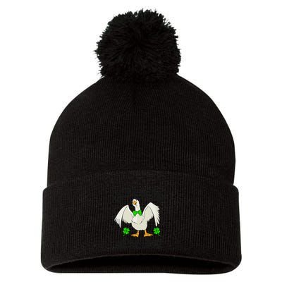 Lucky Goose On Duck The Loose St Patricks Day Lucky Shamrock Pom Pom 12in Knit Beanie