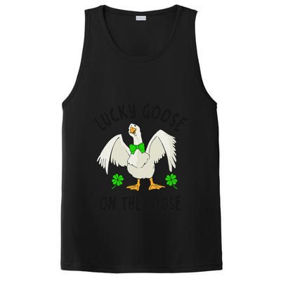 Lucky Goose On Duck The Loose St Patricks Day Lucky Shamrock PosiCharge Competitor Tank