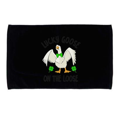 Lucky Goose On Duck The Loose St Patricks Day Lucky Shamrock Microfiber Hand Towel