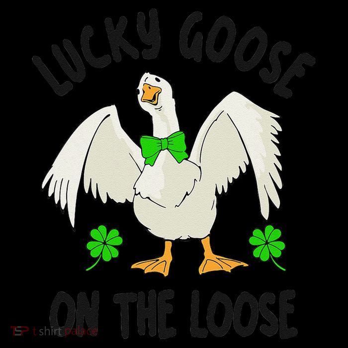 Lucky Goose On Duck The Loose St Patricks Day Lucky Shamrock Short Acrylic Beanie