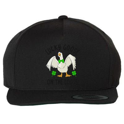 Lucky Goose On Duck The Loose St Patricks Day Lucky Shamrock Wool Snapback Cap