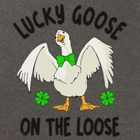 Lucky Goose On Duck The Loose St Patricks Day Lucky Shamrock Cotton Canvas Backpack