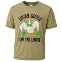 Lucky Goose On Duck The Loose St Patricks Day Lucky Shamrock Performance Shirt