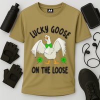 Lucky Goose On Duck The Loose St Patricks Day Lucky Shamrock Performance Shirt