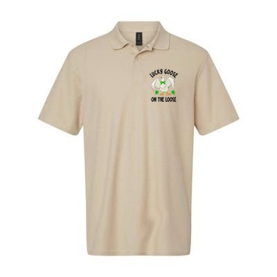 Lucky Goose On Duck The Loose St Patricks Day Lucky Shamrock Polo