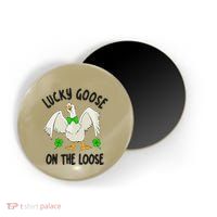 Lucky Goose On Duck The Loose St Patricks Day Lucky Shamrock Magnet