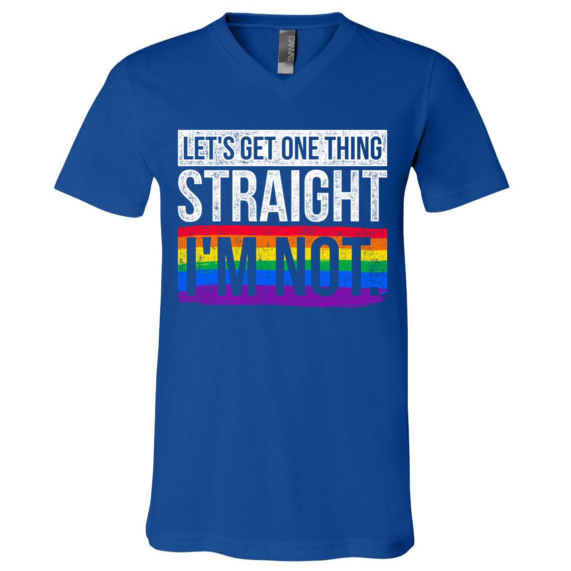 Lets Get One Thing Straight Im Not Lgbt Funny Gift V-Neck T-Shirt