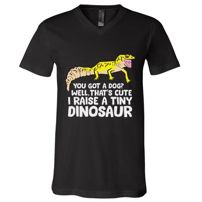 Leopard Gecko Owner I Raise A Tiny Leopard Gecko V-Neck T-Shirt