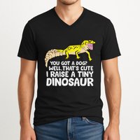 Leopard Gecko Owner I Raise A Tiny Leopard Gecko V-Neck T-Shirt