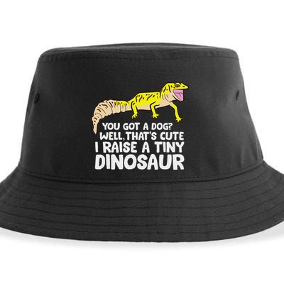 Leopard Gecko Owner I Raise A Tiny Leopard Gecko Sustainable Bucket Hat