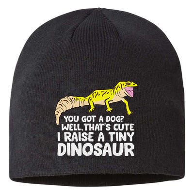 Leopard Gecko Owner I Raise A Tiny Leopard Gecko Sustainable Beanie