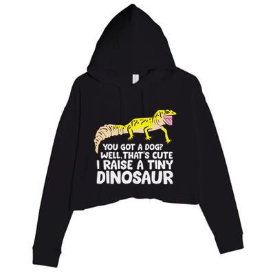 Leopard Gecko Owner I Raise A Tiny Leopard Gecko Crop Fleece Hoodie