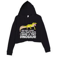 Leopard Gecko Owner I Raise A Tiny Leopard Gecko Crop Fleece Hoodie