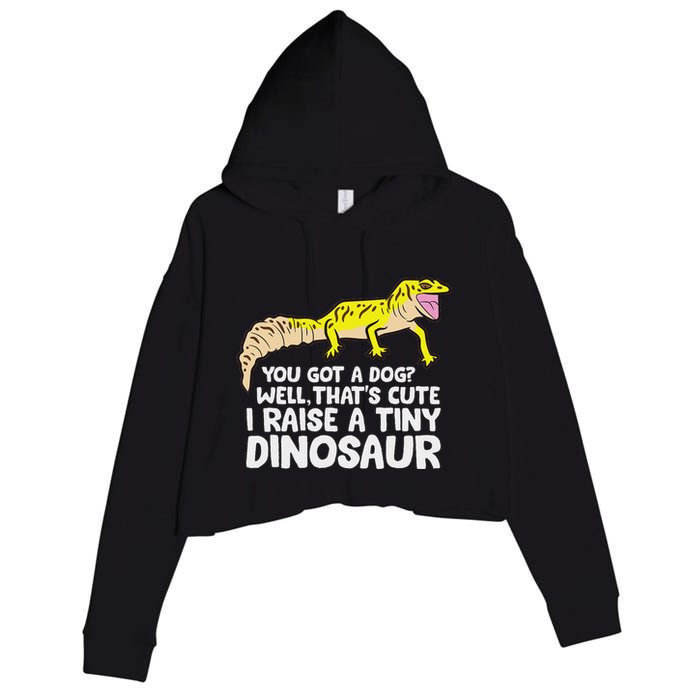 Leopard Gecko Owner I Raise A Tiny Leopard Gecko Crop Fleece Hoodie