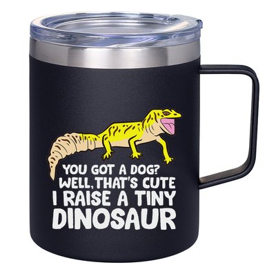 Leopard Gecko Owner I Raise A Tiny Leopard Gecko 12oz Stainless Steel Coffee Mug