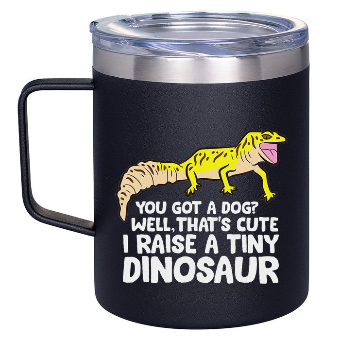 Leopard Gecko Owner I Raise A Tiny Leopard Gecko 12oz Stainless Steel Coffee Mug