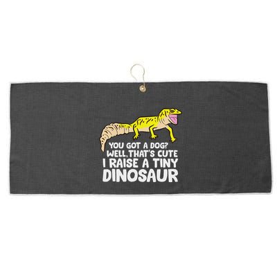 Leopard Gecko Owner I Raise A Tiny Leopard Gecko Large Microfiber Waffle Golf Towel