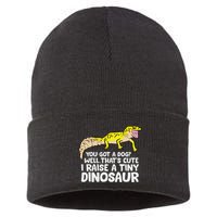 Leopard Gecko Owner I Raise A Tiny Leopard Gecko Sustainable Knit Beanie