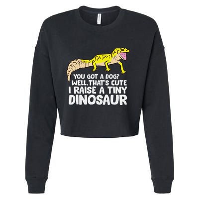 Leopard Gecko Owner I Raise A Tiny Leopard Gecko Cropped Pullover Crew