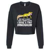 Leopard Gecko Owner I Raise A Tiny Leopard Gecko Cropped Pullover Crew