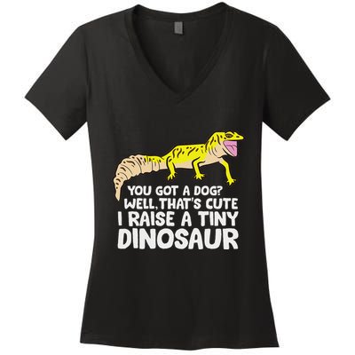 Leopard Gecko Owner I Raise A Tiny Leopard Gecko Women's V-Neck T-Shirt