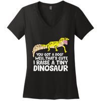 Leopard Gecko Owner I Raise A Tiny Leopard Gecko Women's V-Neck T-Shirt