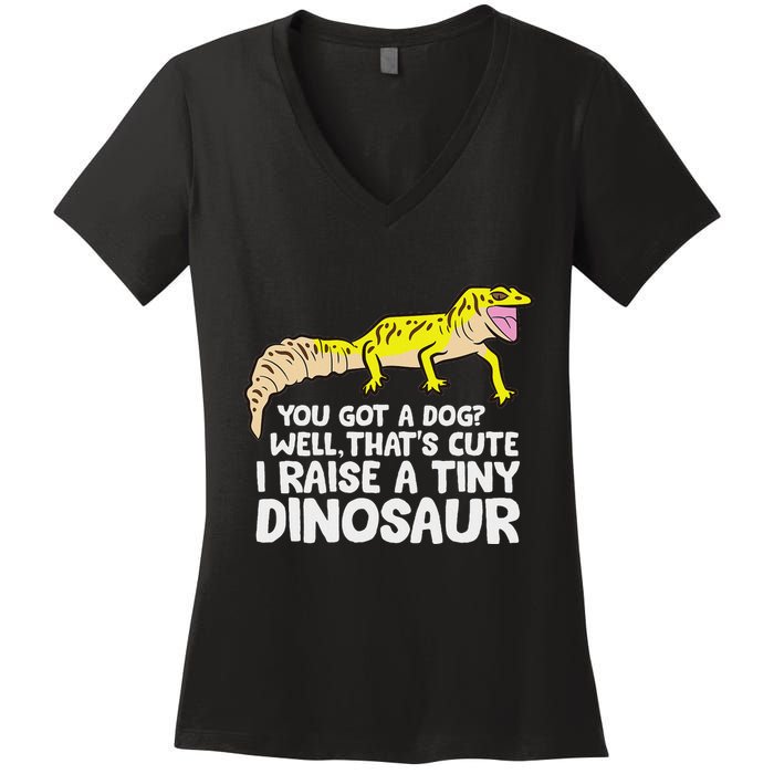Leopard Gecko Owner I Raise A Tiny Leopard Gecko Women's V-Neck T-Shirt