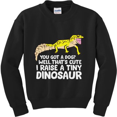Leopard Gecko Owner I Raise A Tiny Leopard Gecko Kids Sweatshirt