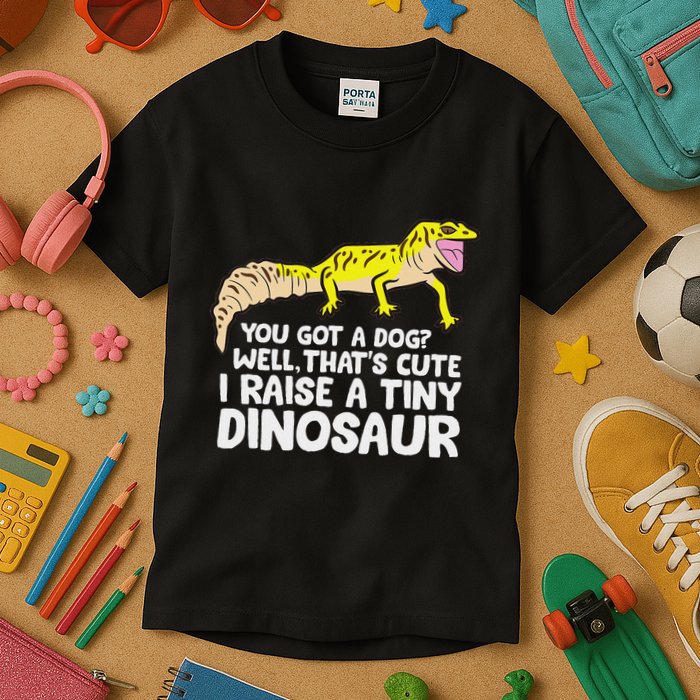 Leopard Gecko Owner I Raise A Tiny Leopard Gecko Kids T-Shirt
