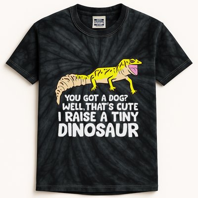 Leopard Gecko Owner I Raise A Tiny Leopard Gecko Kids Tie-Dye T-Shirt