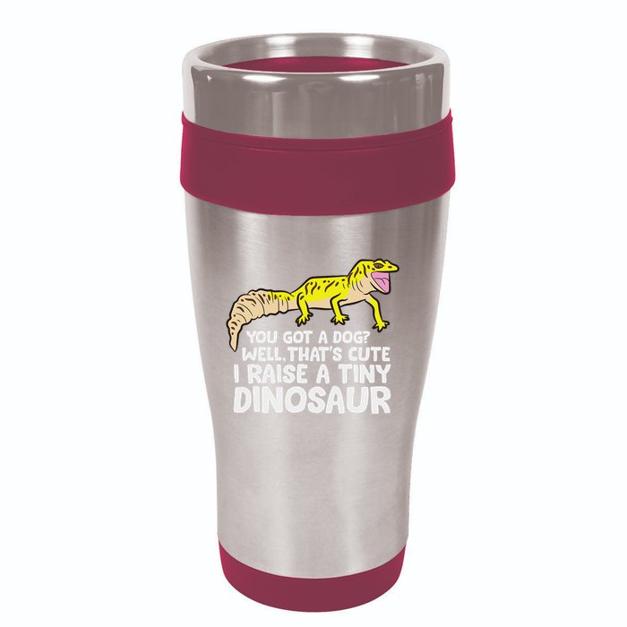 Leopard Gecko Owner I Raise A Tiny Leopard Gecko 16oz Travel Tumbler