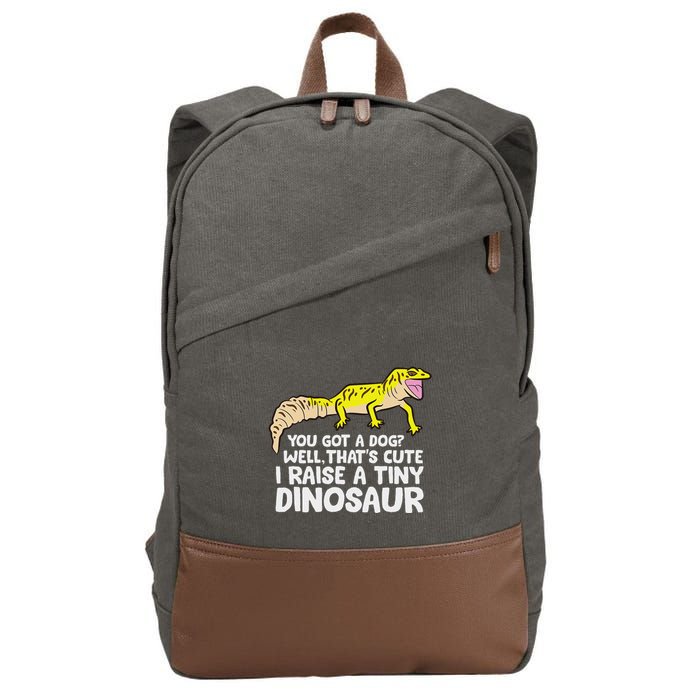 Leopard Gecko Owner I Raise A Tiny Leopard Gecko Cotton Canvas Backpack