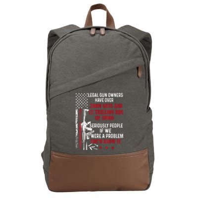 Legal Gun Owners Have Over 200m Guns And 12 Trillion Rds Cotton Canvas Backpack